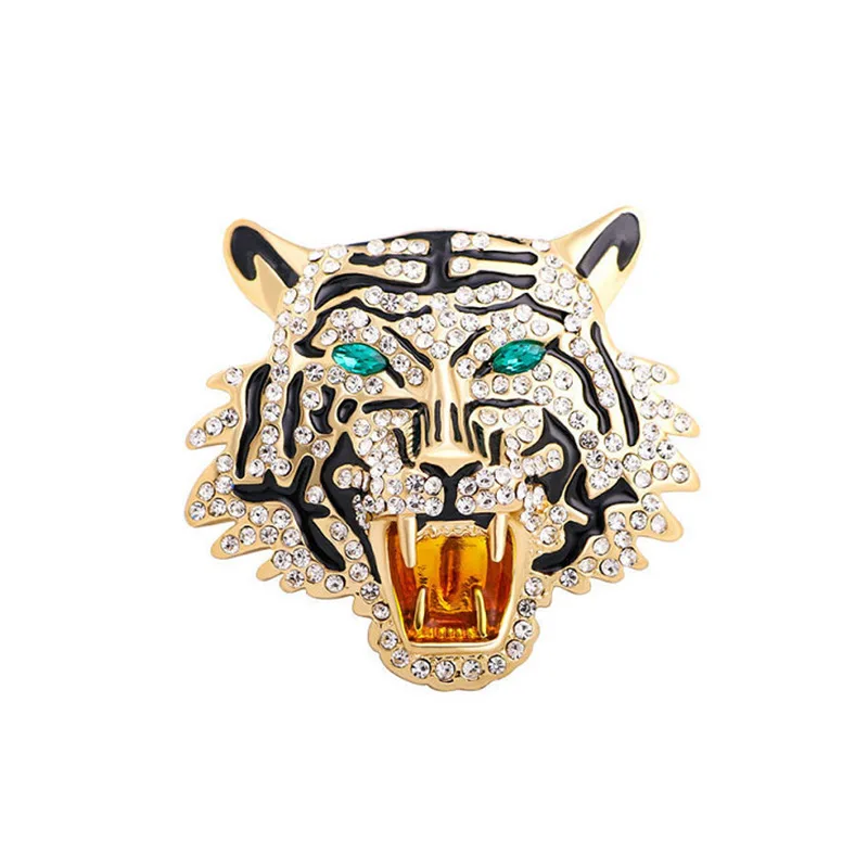 Strass brüllen Tiger Broschen Frauen Männer großen Tiger Kopf Party lässig Brosche Stifte Geschenke Image