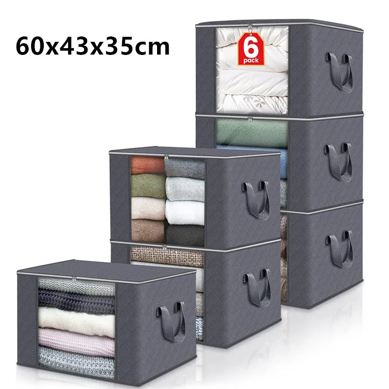 1/2/5PCS 90L Große Kapazität Kleidung Lagerung Tasche Faltbare Decke Vlies Lagerung Container Für Organisation Schlafzimmer Schrank