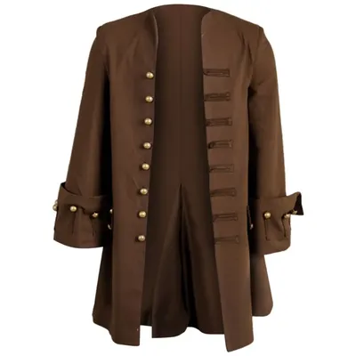 Mittelalterliche Renaissance Herrenkostüm Pirat Cosplay Jacke Hemd Hose Wikinger Ritter Herren Mittelalter Leder Gürteltasche Vintage Halloween Image
