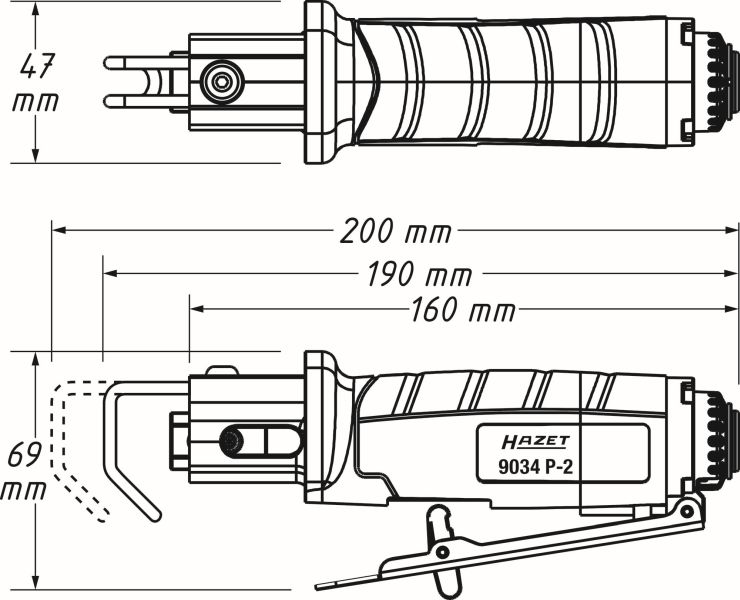 HAZET Stichsäge (Druckluft) 9034P-2