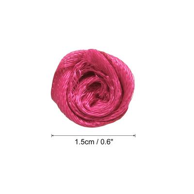 100pcs 1.5cm Mini Ribbon Roses for Crafts Artificial Fabric Flowers