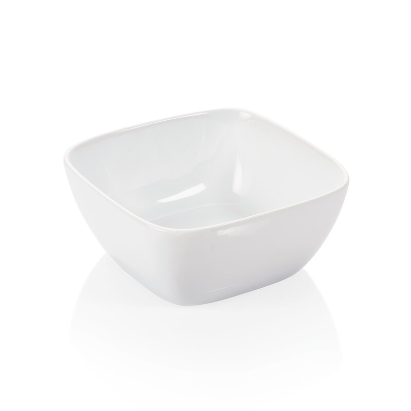 12x Eckige Schale 1,2 l weiß, Porzellan Schüssel 18 x 18 x 8 cm Image