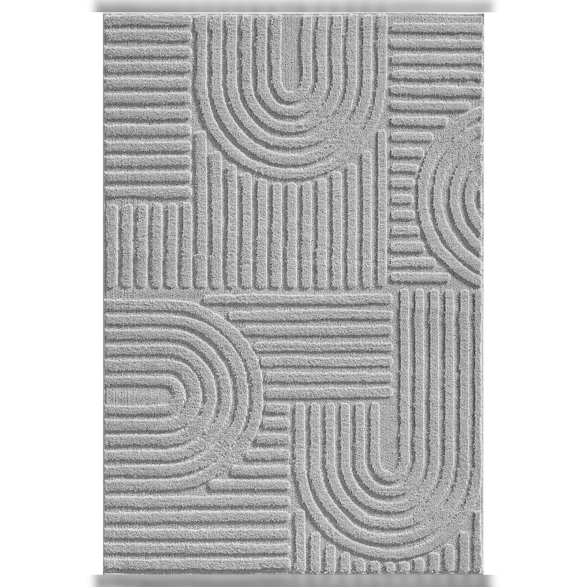 Carpetsale24 Teppich 140x200 cm Grau, Hochflor Wohnzimmer Teppich, Weich & Flauschig, Skandinavisch Boho Stil, Langflor Shaggy, Pflegeleicht Image