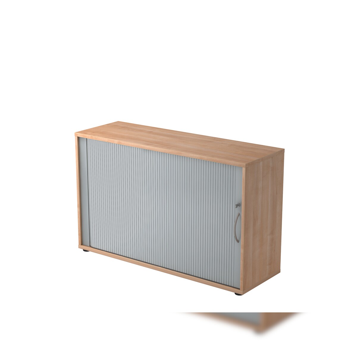 Hammerbacher-Rollladenschr.hor. 2OH 120cm BM Nussb./Silb.-V1732S/N/S/BM Image