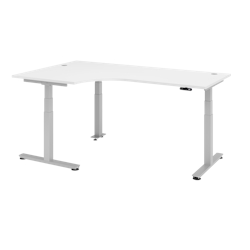 Hammerbacher-Sitz-Steh-Winkeltisch el.200x120cm 90°Weiß-VXDSM82/W/S Image
