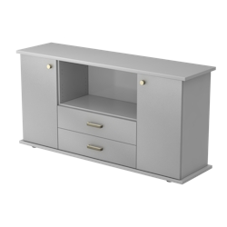 Hammerbacher-Sideboard 2 Türen, 2 Schübe SG Grau/Silber-VSBTS/5/S/SG Image