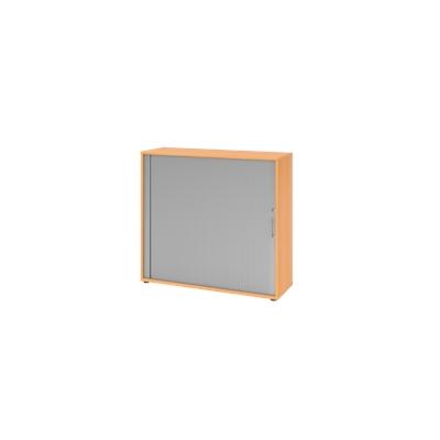 Hammerbacher-Rollladenschr.hor. 3OH 120cm BS Buche/Silber-V1733S/6/S/BS Image