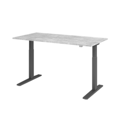 Hammerbacher-Sitz-Steh-Schreibtisch el.160x80cm Beton/Grap-VXMKA16/M/G Image