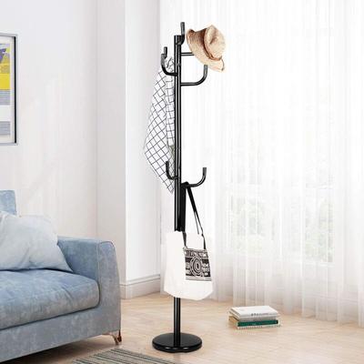 Garderobenstaender Metall mit 8 Haken, Kleiderstaender Stahl, Garderobe fuer Kleidung, Jacken, Image