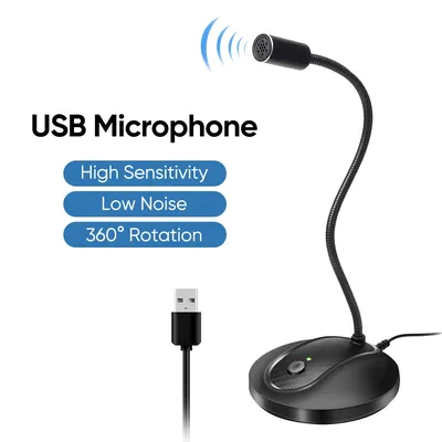 JOUNIVO USB Microphone With Mute ButtonGooseneck Design Desktop Microphne For Computer Recording
