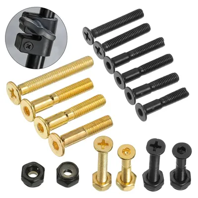 8 Sets M5 Skateboard Mounting Hardware Screws Bolts Skateboard Hardware Nuts Outdoor Longboard Parts