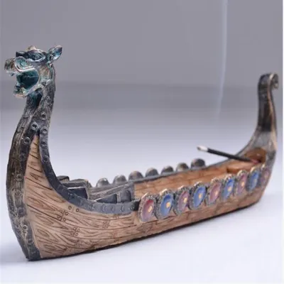 Dragon Boat Incense Stick Holder Burner Hand Carved Censer Ornaments Retro Incense Burners