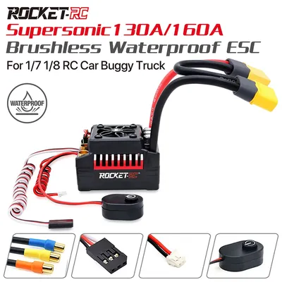 SURPASSHOBBY Rocket RC 130A ESC Brushless 160A ESC 4S Electronic Speed Controller Waterproof for 1/7