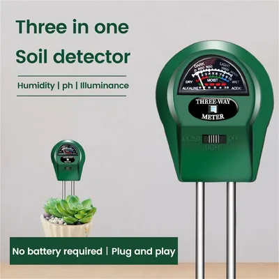 3 in1 Soil Water Moisture PH Meter Acidity Humidity Sunlight Light PH Test Garden Flowers Moist
