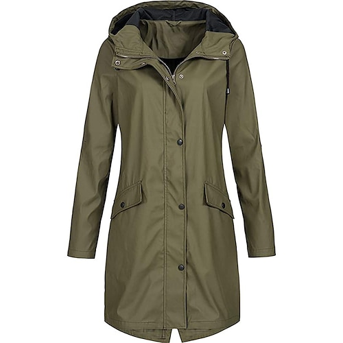 Oversized Damen Kapuzenjacke Wanderjacke Windjacke Reißverschluss Hoodie Outdoor winddicht Ultraleicht UV-Schutz Schnelltrocknend Oberbekleidung Mantel Parka Camping Jagd Angeln Pink Blau Gelb Grün Image