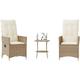 Vidaxl - Set da Bistrò 3 pz con Cuscini Beige in Polyrattan