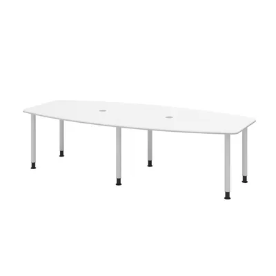 Hammerbacher-Konferenztisch 280cm/6 Rundrohrfüße Weiß-VKT28C/W/S Image