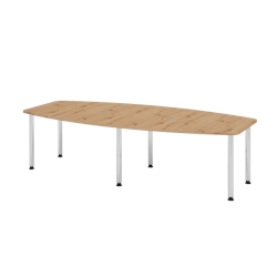 Hammerbacher-Konferenztisch 280cm/6 Chromfüße Asteiche-VKT28C/R/C Image