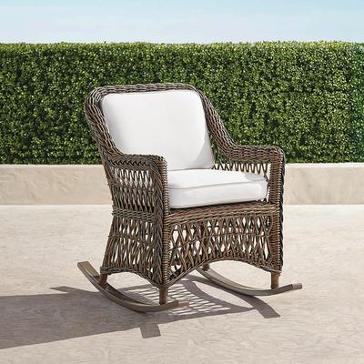 Hampton Rocking Chair in Driftwood Wicker - Standard, Outdoor Velvet Dove - Frontgate