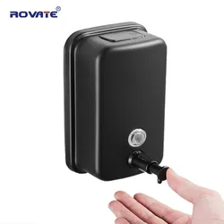 ROVATE 500/800/1000 Ml distributeur de savon manuel mural noir, distributeurs de savon en acier inoxydable 304 pompe à savon de salle de bain étanche
