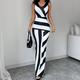 Black White Striped Sleeveless Bodycon Summer Dress