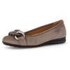 Ballerina GABOR "Florenz", Damen, Gr. 42, grau (taupe), Ziegenveloursleder, unifarben, klassisch, Schuhe, Businessschuh, Schlupfschuh mit Elastikeinfass, Weite G
