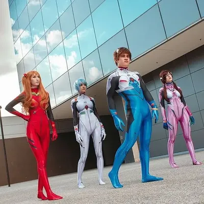 Erwachsene Anime Asuka Langley Soryu Mari Rei Ayanami Cosplay Kostüm Asuka Test Overalls Zentai Wasser T Hawween Bodysuit Image
