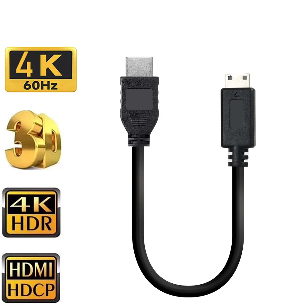 Cavo corto Mini HDMI 4K 60Hz HDMI 2.0 a Mini cavo HDMI per Nikon Canon Sony fotocamera digitale monitor portatile cavo HDMI