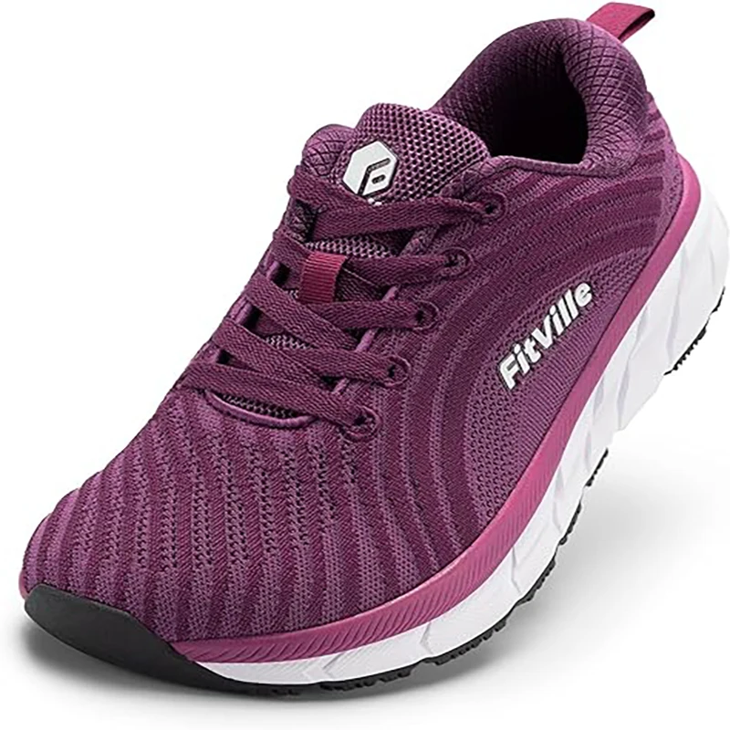 FitVille Schuhe mit breiter Zehenbox für Damen, atmungsaktive, breit geschnittene Laufschuhe, leicht, für geschwollene Füße mit gepolsterter Schmerzlinderung. Image