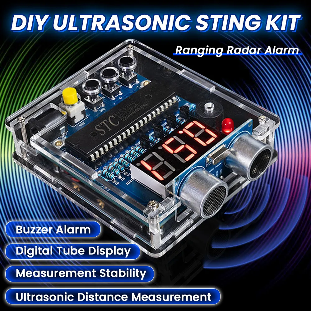DIY Ultraschall Ranging Elektronische Kit STC mit LED Messentfernung 0-4M Radar Alarm DIY Löten Projekt Praxis Löten Image