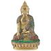 Bungalow Rose Inlayed Bhumisparsha Buddha in Brass Figurine 6.0 H x 3.0 W x 4.0 D in yellowStainless Steel in Gold | 6" H X 3" W X 4" D | Wayfair