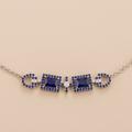 Juvetti Jewelry Ciceris White Gold Necklace Blue Sapphire & Diamond - White