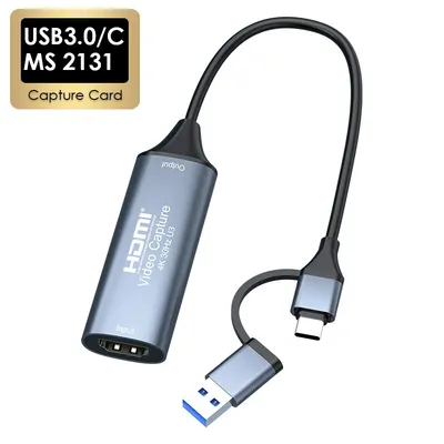 MS2130 Chip Type C USB3.0/2.0 Capture Card 4K HDMI-compatible Video Grabber 1080P Game Recording