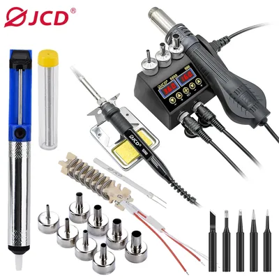 JCD 2 in 1 750W Hot Air Gun LCD Digital Display Welding Soldering Rework Station for cell-phone BGA