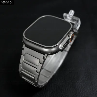 URVOI Full Titanium band for Apple Watch Ultra 2 link bracelet Series 10 9 8 7 6 SE buckle strap for iWatch 49mm adjust tool