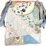 Free People Bags | Handcrafted Quilted Patchwork Cottage Core Crossbody Bag New Shabby Chic | Color: Blue/White | Size: Os