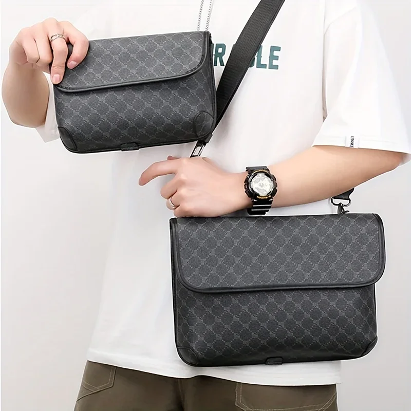 Sac à bandoulière imprimé floral rétro pour homme, sac messager, sac à bandoulière pour homme, sac à rabat initié, design de mode