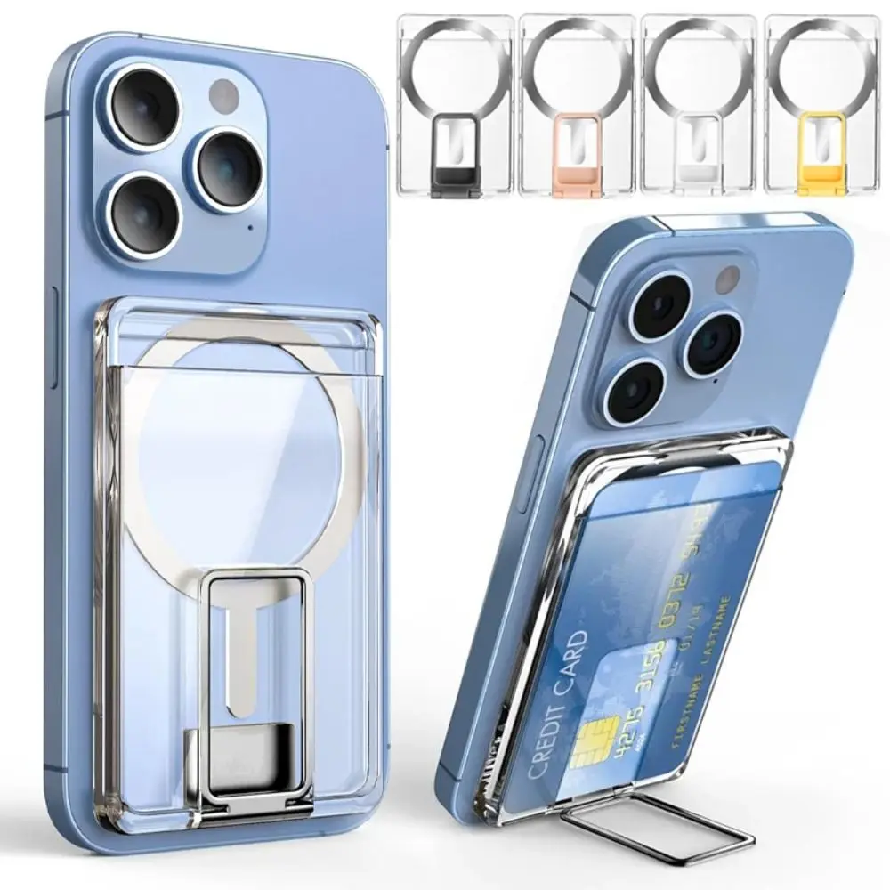 Porte-cartes magnétique pour téléphone portable, sac pour cartes, béquille de téléphone magnétique détachable, adapté à Apple Magsafe pour IPhone 15 Pro