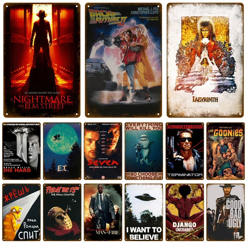 Plaque décorative de film en métal vintage, décoration de bar, affiche rétro de cinéma, décor mural de maison moderne, films d