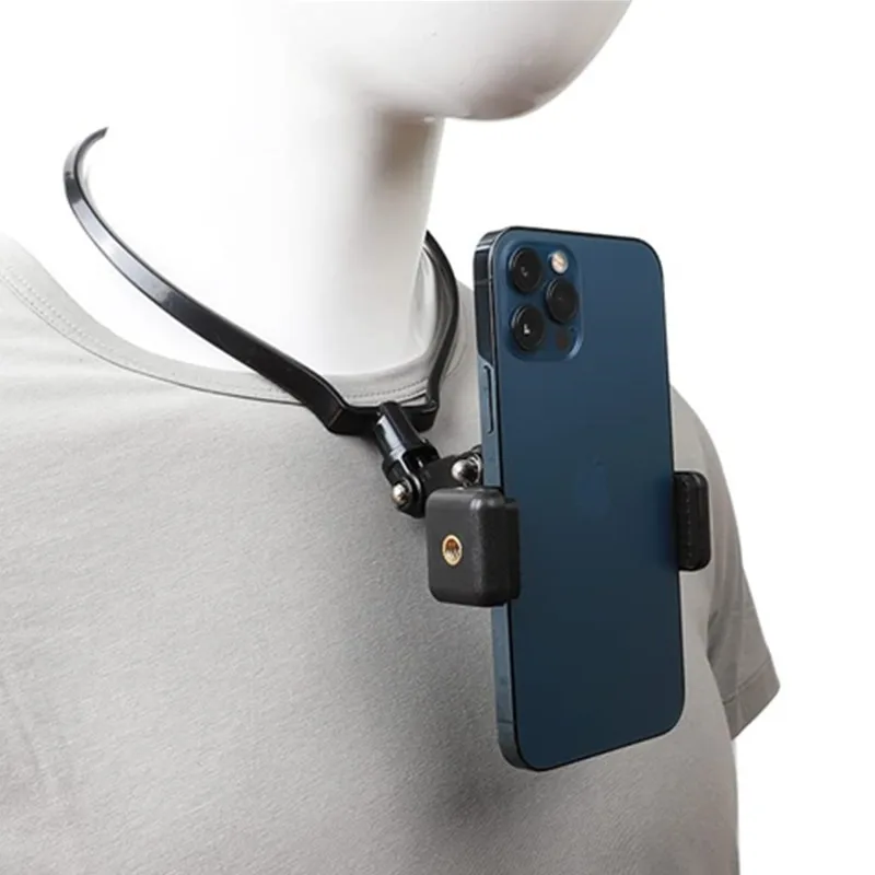 POV Vlog Smartphone Selfie support de cou mains libres portable paresseux support de téléphone support suspendu universel pour IPhone GoPro Dock raquette