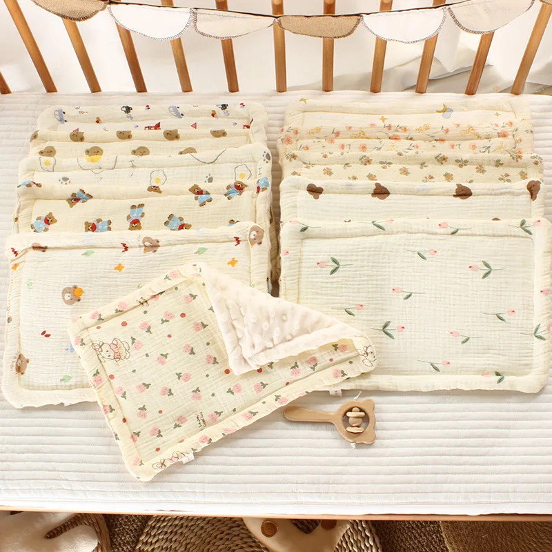 Kleinkind kissen mit Kissen bezug 36*25*2cm Babys Bettwäsche Leinen Baumwolle Bär Baby Geburts kissen Typ vier Jahreszeiten Allzweck Image