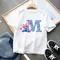Stitch Disney Girls T Shirt abbigliamento per bambini top abbigliamento per bambini lettera A-Z