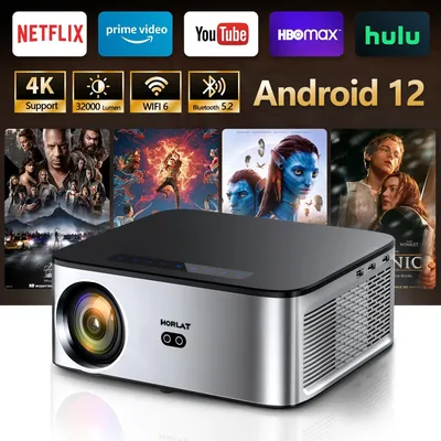 Horlat Projektor 1600Ansi Lumen Outdoor 1080P Full HD Beamer 4K Video WiFi Android Projektor 3D Film Image