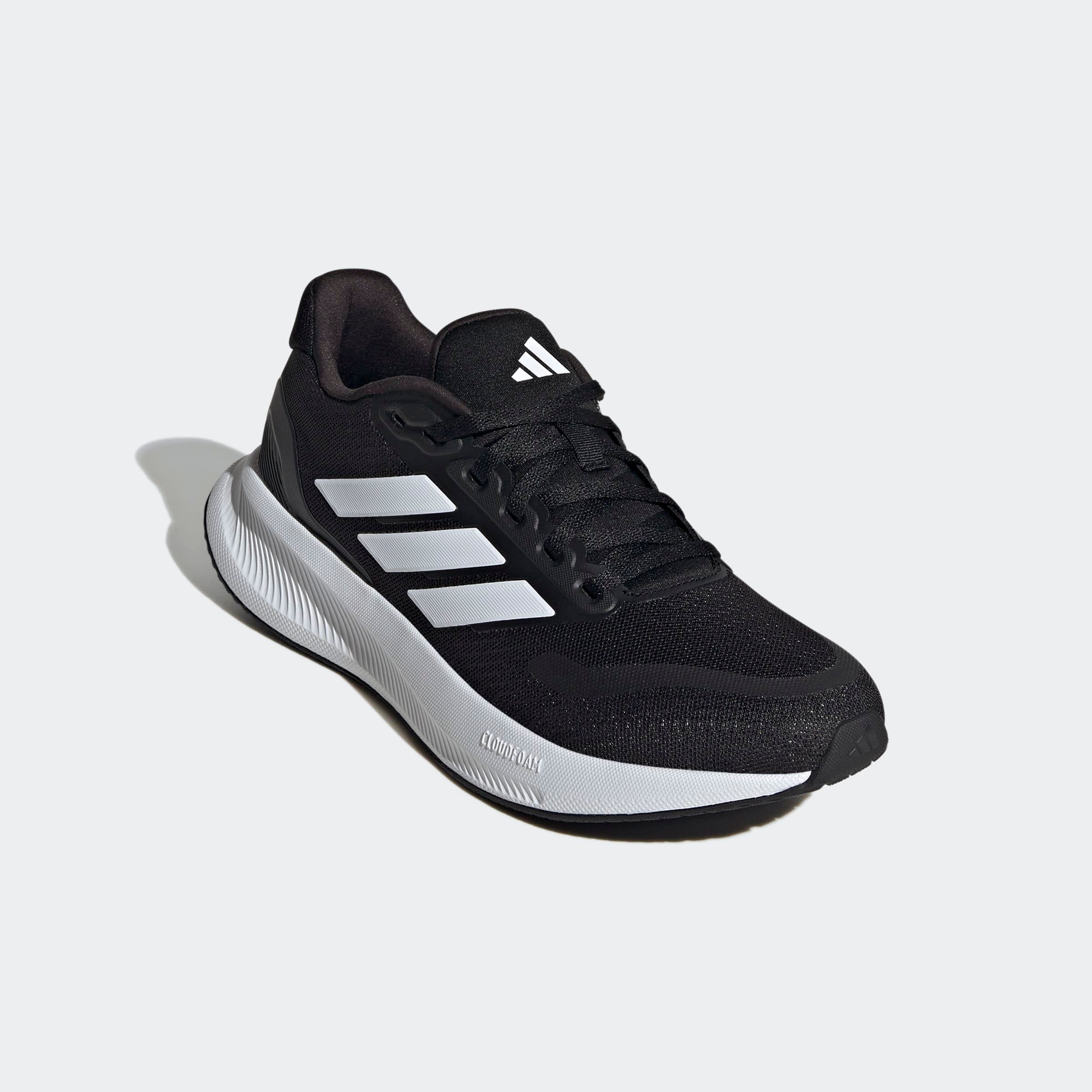 Laufschuh ADIDAS PERFORMANCE "RUNFALCON 5", Damen, Gr. 37, schwarz-weiß (core schwarz, cloud weiß, core schwarz), Synthetik, Textil, Schuhe Laufschuh