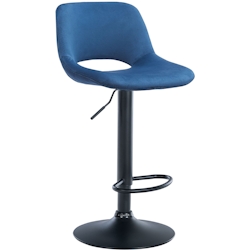 CLP Barhocker Camden Samt blau/Metall matt schwarz