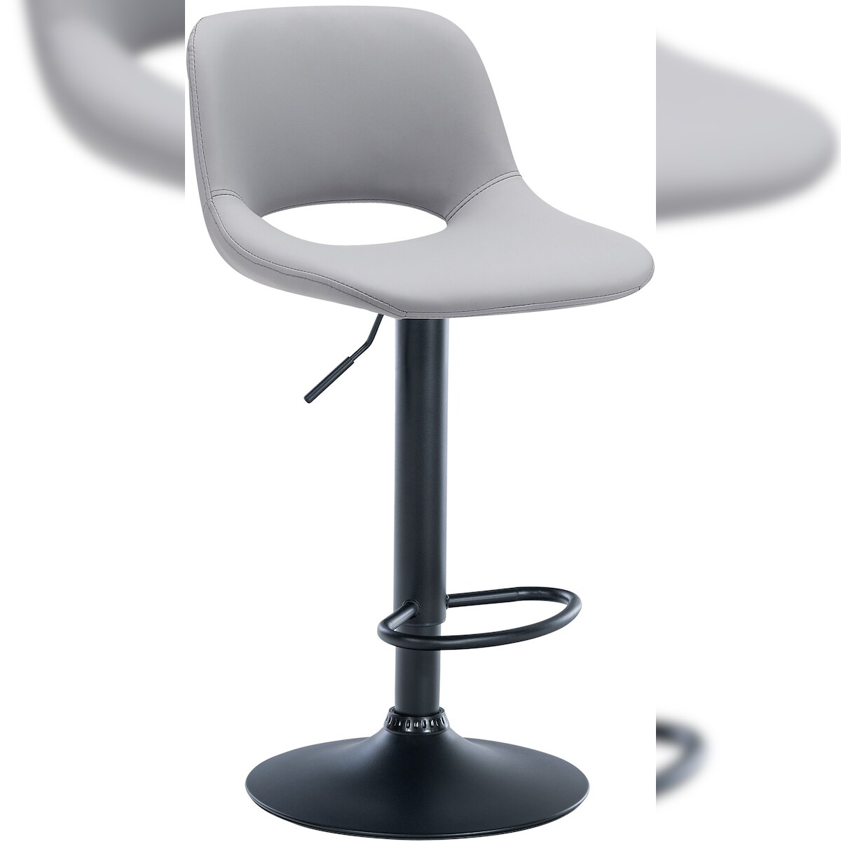 CLP Barhocker Camden Kunstleder grau/Metall matt schwarz Image