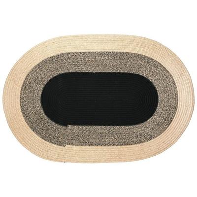 Ovaler Teppich aus beide ungefärbter und gefärbter Jute Image