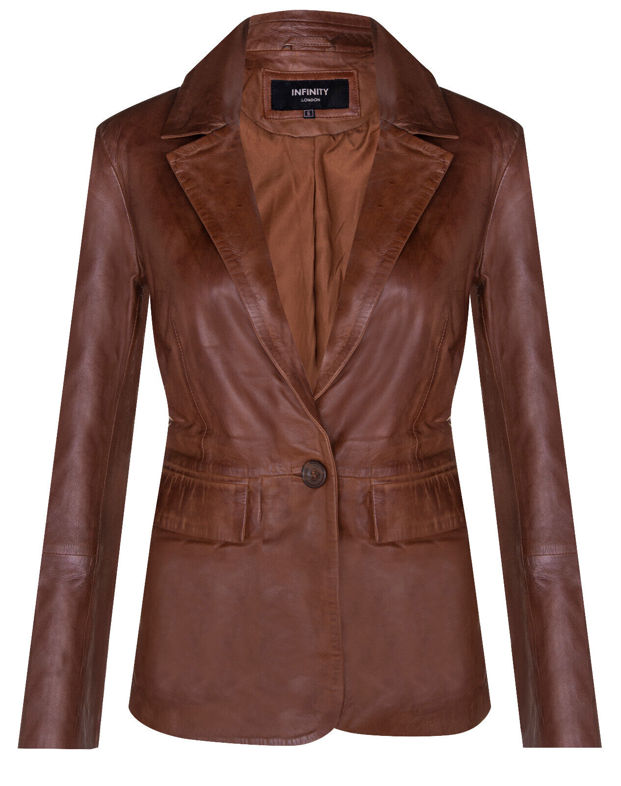 Ein-Knopf-Blazer für Damen aus Leder – Newhaven Image