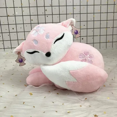 20cm Game Genshin Impact Yae Miko Fox Plush Dolls Cosplay Props Kawaii Pink Toys Ornaments Birthday Gifts