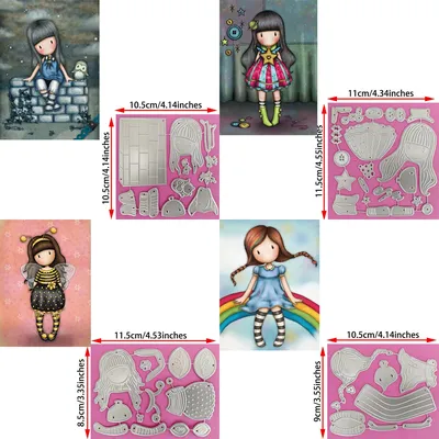 New Variety Girl Cutting Dies DIY Scrapbooking Gift Card Craft Creative Character Metal Embossing